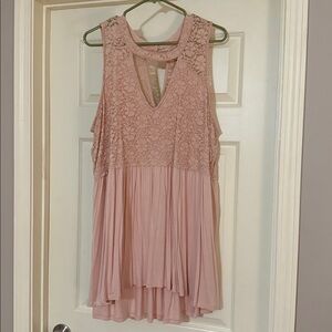 Torrid light pink Lace Knit Top